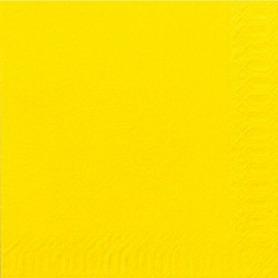 Duni szalvéta sárga 3 rétegű 33x33cm 8x125db/gyűjtő