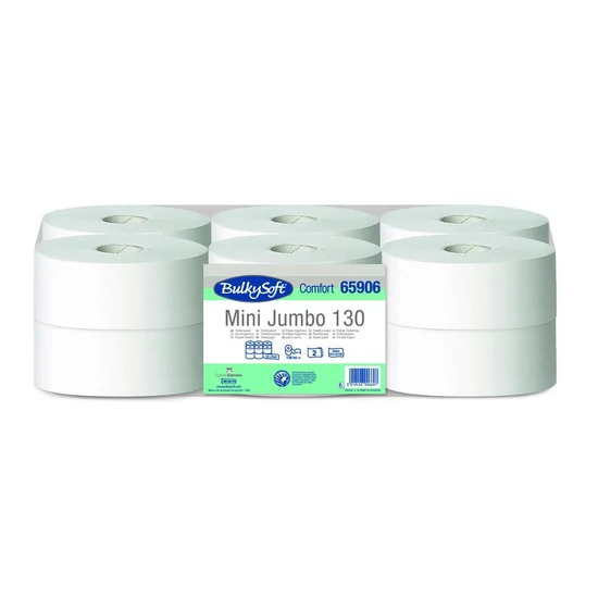 BulkySoft comfort mini jumbo toalettpapír 2 rétegű M9 D18 130m fehérített 12tek/gyűjtő