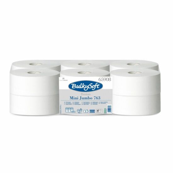 BulkySoft prémium mini jumbo toalettpapír 2 rétegű M9 D19 145m cell 12tek/gyűjtő