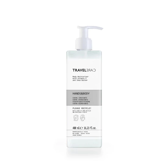 GFLTravel Care testápoló pumpás utántölthető újrahasznosított flakonban 480ml