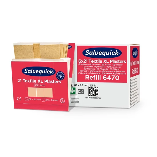 Cederroth Salvequick nagy textil sebtapasz utántöltő, 21x6db/gyűjtő