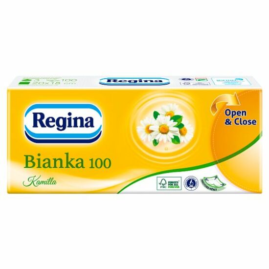 Regina Bianka Kamill papírzsebkendő 3rtg cell 50x100db/gyűjtő